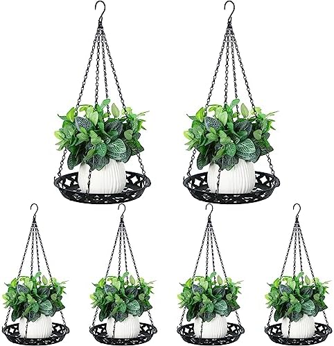 Enhon 6 Pack Plant Hanger, 12" Metal Hanging Planter for Indoor Plants by Clickhere