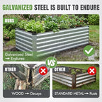 INNO STAGE Galvanized Metal Raised Garden Bed 6×3×2FT, Silver, 1 Pack - Image 5