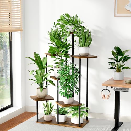 Bamworld Large Plant Stand Indoor Tall Metal Plant Shelf - Image 3
