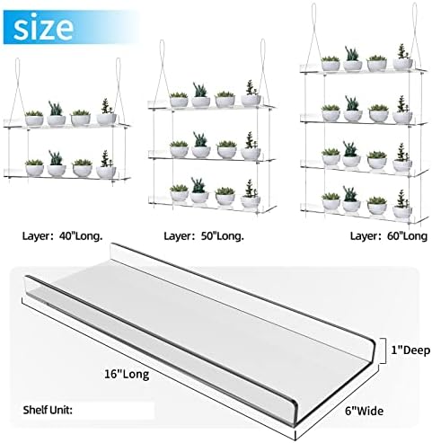 3-Tier Hanging Acrylic Plant Shelves for Windows - Image 4