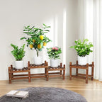 Wood Flower Stand Small Plant Stand Shelf Bench Indoor Outdoor Low - Image 5