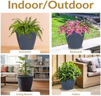 Sunnydaze Anjelica 24'' Large Plastic Planter Pot for Plants, Slate, 2pk - Image 6