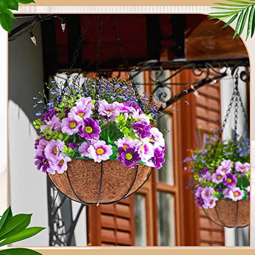 Dandat 12 Pack Metal Hanging Planter Basket, Coconut Coir Liner, 10 Inch - Image 2