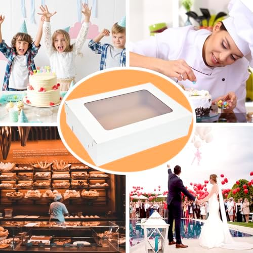 JJO 26x18x5 Inch Full Sheet Cake Boxes with Thick Cake Boards,5 Pack - Image 6