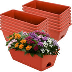 LOCONHA 12 Pack Window Box Planter, Plastic Vegetable Flower Planters Boxes by LOCONHA