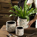 Ceramic Pots for Plants,6.3 Inch Cylinder Flower Pot with Drainage Hole, Rustic Decorative Plant Pot for Succulents, Flowers, Indoor Outdoor Garden Home Office Decor (Large) - Image 6