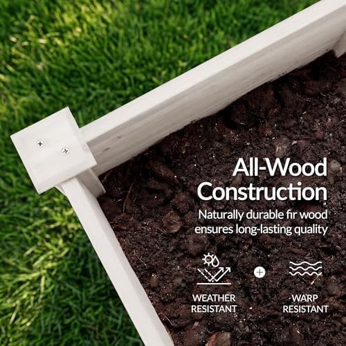 Best Choice Products 48" x 24" x 30" Raised Garden Bed with Extra Deep 16" Depth, Elevated Wood Planter Box Stand for Backyard, Patio, Balcony, Natural Fir Wood - White - Image 6