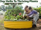 Round Galvanized Raised Garden Bed // 4×4×1 ft (2-Pack) Galvanized Raised Garden Beds Outdoor for Gardening, Vegetables, Flowers (Yellow) // Patented Tool-Free Design Round Planter - Image 5