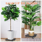2 Pack Plant Stand with Wheels, 14" Rolling Plant Stand 264 LBS Heavy Duty Wooden Square Plant Caddy with Metal 360° Lockable Caster Wheels for Outdoor Indoor Large Plant Pots, Flower Pot, Patio-Black - Image 2