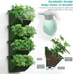Vertical Wall Planter, 4 Packs Self Watering Wall Planters for Indoor with 3 Pcs Garden Tool Set Vertical Planter Tower for Strawberry Flowers Herbs, 12.9''x5.5'' x26.7'' - Image 4