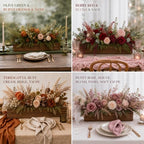 Dandat 1 Set Wood Boxes for Centerpieces 28x5 Inch Rectangle Wooden Planter Box Rustic Wood Planter with Removable Plastic Liner Floral Foam Blocks for Christmas Wedding Home Garden Decor(Dark Brown) - Image 4
