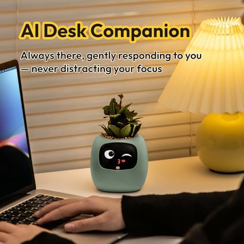 Ivy Interactive AI Desk Companion & Smart Plant Pet Indoor Planter Pink - Image 2