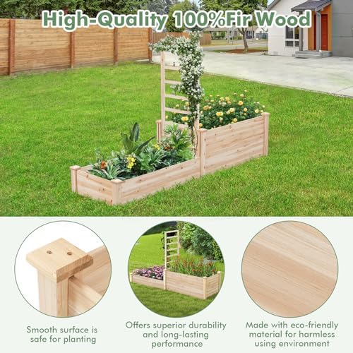 HAPPYGRILL Raised Garden Bed with Trellis & Open Base Design - Image 4