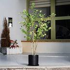 Plant Pots 10 Inch Ceramic Planter with Drainage Hole and Saucer, Matte Black Modern Cylinder Planter Pot for Indoor Outdoor Plants Flowers, Full Glazed Finish - Image 6