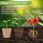 RooTrimmer 3.15 Inch Peat Pots 200 Pcs with 10 Pack 20 Cell Seed Starter Trays, Biodegradable Nursery Pots with Drainage Holes, Reusable Seedling Trays for Vegetable Flower Germination Indoor Outdoor - Image 5