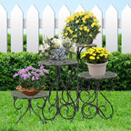 NAKUPE 4-Pack Metal Plant Stand for Indoor Outdoor, Heavy Duty Flower Pot Stands for Multiple Plants, Rustproof Iron Planter Holder Display Shelf for Patio Home Garden Porch Balcony(Black) - Image 5