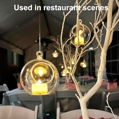 19 Pcs 4.72 Inch Hanging Tealight Candle Holder, Hanging Tealight Holder Globe for Wedding, Christmas, Party, Centerpiece Accessory and Home Decor by KUKLIPJIM. - Image 5
