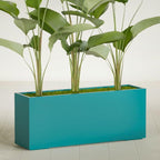 Greenline Leo Tall Rectangular Fiberglass Planter, Outdoor Planter Box - Image 2