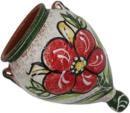 Spanish Hand-Painted Wall Orza Flower Pot, Green Design - Image 3