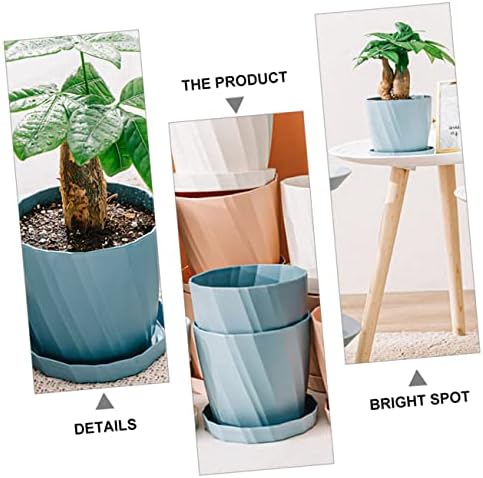 BESPORTBLE 4pcs Blue PP Succulent Planter Pot with Removable Tray for Xmas - Image 2