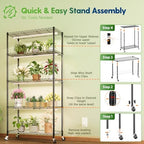 FREELICHT Plant Stand with Grow Light 5-Tier, 4×30W 5000K, 35.4x13.8x61.5IN - Image 6