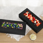 50 pcs Black Cookie Box,12x5.5x2.5 Inch Bakery Boxes with Window Pies Chocolate Strawberries Muffins Biscuit Pastry Dessert Box For Packaging - Image 6