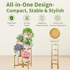 Tall Gold Plant Stand Indoor Outdoor, Corner Metal Flower Pot Stands for Multiple Plants, 5 Tiered Heavy Duty Plant Shelf for Patio Garden Balcony Living Room Bedroom - GoldDisk - Image 5