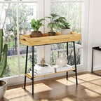 BAMBANG Bamboo Plant Stand Indoor, 2 Tier Wood Small Plant Table, Tall Plant Stand for Indoor Plants, Window Sill Plant Shelf, Flower Pot Holder Plant Bench Plant Rack for Living Room Balcony Outdoor - Image 3