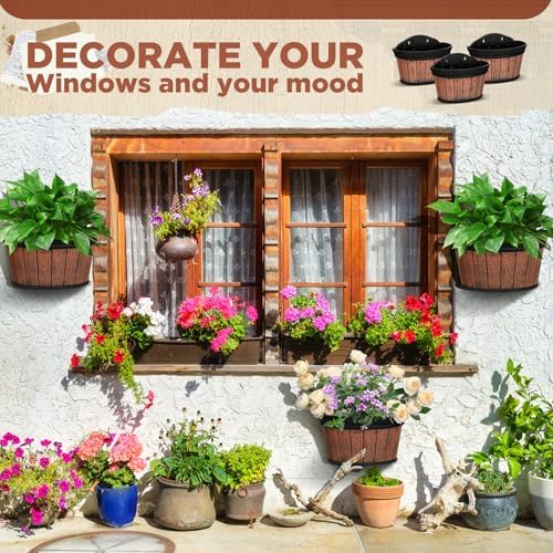 Layhit 6 Pcs Wall Hanging Planters, 12 Inches, 10 Inches, Brown - Image 5