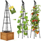 2 Pack Garden Trellis for Climbing Plants Outdoors,65Inch Cucumber Trellis Garden Obelisk Trellis Rustproof Plants Support with Adjustable Heights for Indoor Potted Plants, Vines, Vegetables by MQHUAYU
