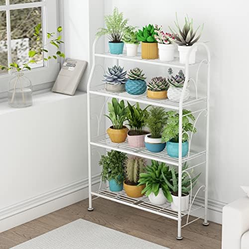 SORCEDAS Plant Stand Outdoor Indoor 4 Tier Metal Corner Flower Shelf - Image 3