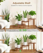 3 Tier Ladder Plant Stand, Adjustable Plant Shelf for Indoor Plants - Image 3
