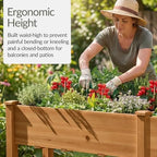 Best Choice Products 72x24x30in Raised Garden Bed, Elevated Wood Planter Box Stand for Backyard, Patio, Balcony w/Divider Panel, 6 Legs, 300lb Capacity - Acorn Brown - Image 4