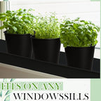 FoldTier 2 Sets Indoor Herb Garden Planter Kit with 10 Metal Pots, Black - Image 5