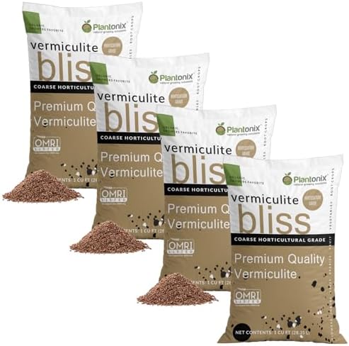 Vermiculite Bliss (4 Cubic Ft) - Organic Vermiculite for Gardening - Natural Soil Amendment - Bulk Vermiculite for Plants, Potting Soil, & Seed Starting - Mixes with Garden Soil & Perlite for Plants by Plantonix