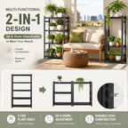 Plant Stand, Adjustable 5 Tier Metal Flower Stand with Double Layer Posts - Image 6