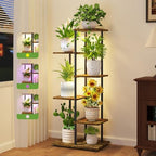 iDavosic.ly Plant Stand Indoor with Grow Lights, Tall 5 Tier Shelf, Brown by iDavosicly