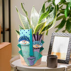Mrlikale Abstract Face Planter Pots, Unique Head Planter with Drainage Hole - Image 2