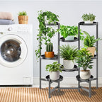 5 Tier Plant Stand Indoor Tall, Adjustable Black Plant Shelf for Multiple 8 Potted Flower Plants Holders, Corner Metal Flower Display Rack for Patio Garden Balcony Living Room Office (A) - Image 4