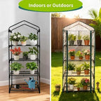 4 Tier mini Indoor Greenhouse Upgraded with Shelf Clips,27"x19"x62" Greenhouse for Indoors&greenhouses for Outdoors with PVC Cover and Roll-Up Zipper Door - Image 3