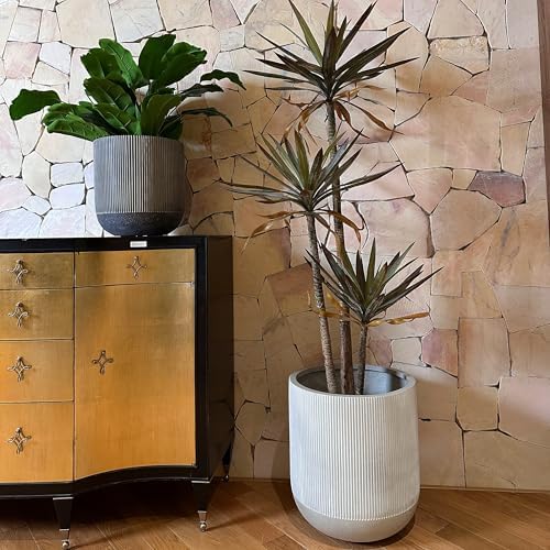 KUTE NEST 14.2" H x 13" D Premium Radius Fiberstone Planter - Charcoal - Image 6