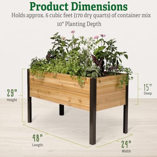 Gardener's Supply Company Elevated Cedar Raised Garden Bed 2' x 4' Planter - Image 3