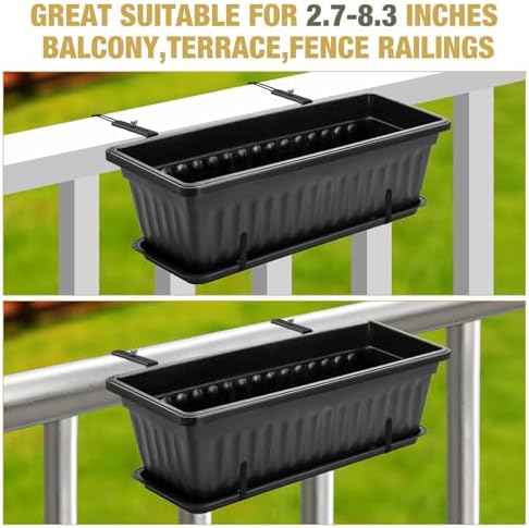 Window Box Bracket,Adjustable Planter Box Brackets,Black,6Pack - Image 4