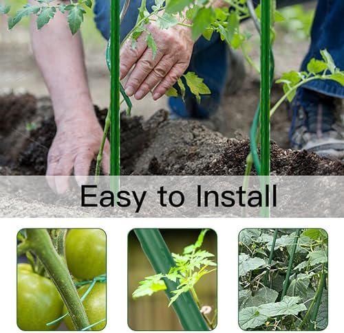 Garden Stakes 6ft, Metal Plant Stakes 6Feet for Gardening and Farm, 72" Plastic Coated Plant Support for Tomato, Cucumber, Bean, Flower, Potted and More Climbing Plants - Image 4