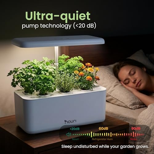 Nouri Hydroponics Growing System, 7 pod Smart Indoor Herb Garden Kit with LED Grow Lights, Hydroponic Herb Garden Indoor for Plant Lovers, Gardeners, Kitchen, Lettuce Seeds Included - Image 4