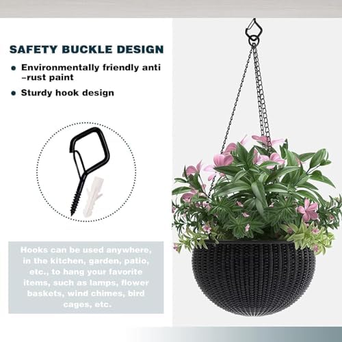 2.36IN Ceiling Screw Hooks for Hanging Plants, Safety Buckle,110 Pcs - Image 4