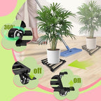 12x 12 inches Plant Caddy with Wheels Upgraded Lockable Heavy Duty Trolley Suitable for Indoor Outdoor Large Plant Pots Parasol Stands and Bases or Plant Stand Metal Square Black - Image 5
