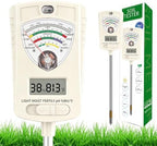 Soil Test Kit, 7-in-1 Soil Moisture Meter, Dual Screen Soil Tester, Moisture/pH/Temperature/Sunlight/Air Humidity/Fertility, Perfect for Farming, Gardening, Lawns, Outdoor-Lvory White by BDZMLITE