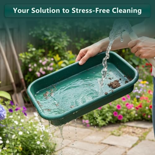 Vesici 1 Pcs Garden Tidy Trays Potting Tray for Seeding Growing, Green - Image 4