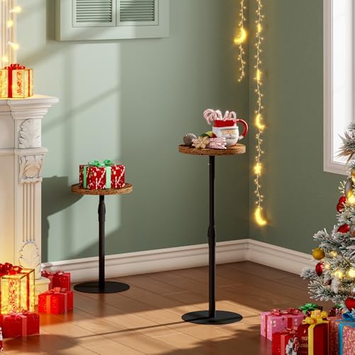 TUTOTAK Tall Round Side Table, Small End Table, Drink Table, Pedestal Table - Image 5